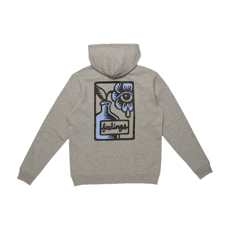 AND FEELINGS - FLOWER HOODIE HEATHER GREY