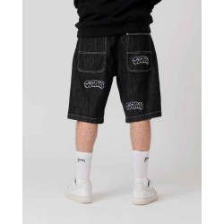 JACKER - THROW UP DENIM BAGGY SHORT