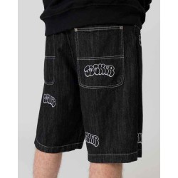 JACKER - THROW UP DENIM BAGGY SHORT